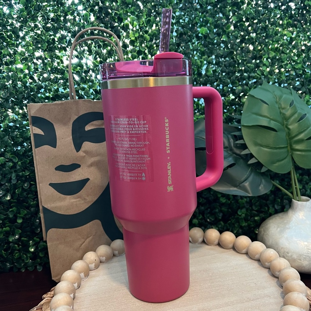 Starbucks x Stanley Tumbler | Berry Pink Glitter | 40 Oz Holiday | New